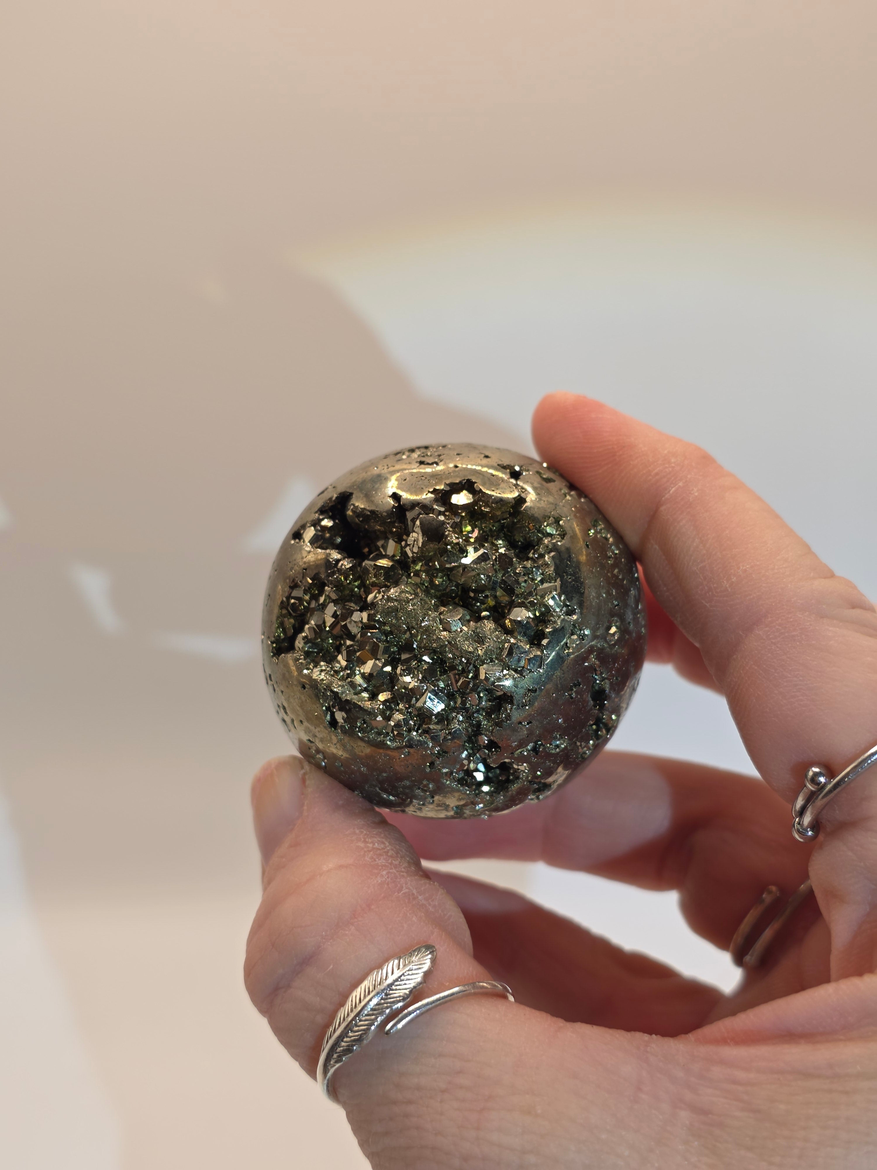 Pyrite Crystal Sphere – 151-200g – Natural Fool's Gold from Peru