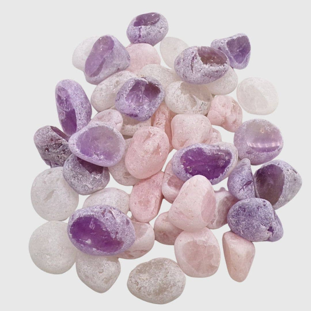 Gemstone Dragon Eggs – Clear, Rose & Amethyst