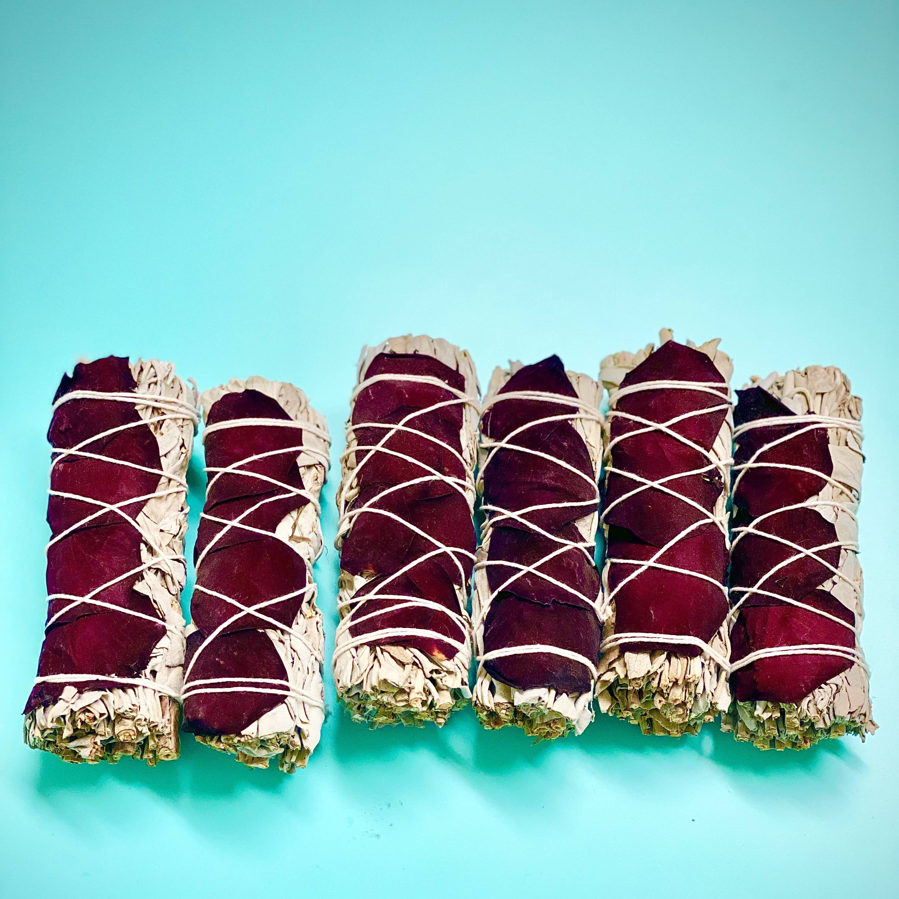 Rose Petal & White Sage Smudge Sticks – Love & Purification