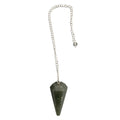 Green Jade Pendulum – Faceted Dowser – Harmony & Prosperity – Silver Chain