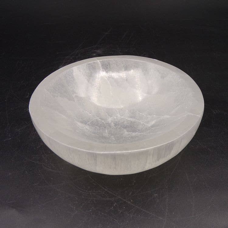 Selenite Carved Bowl – 10cm Polished Crystal
