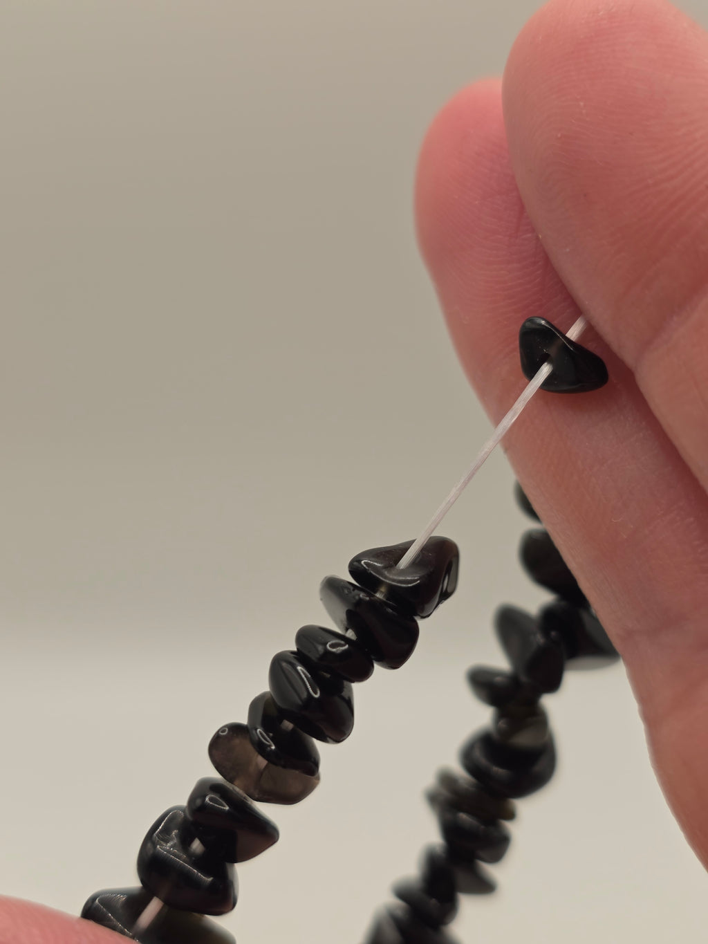 Close up showing double strung elastic construction – two strands for extra durability and security
