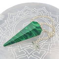 Malachite Pendulum – 6-Sided Faceted – Dowsing & Divination – Heart Chakra