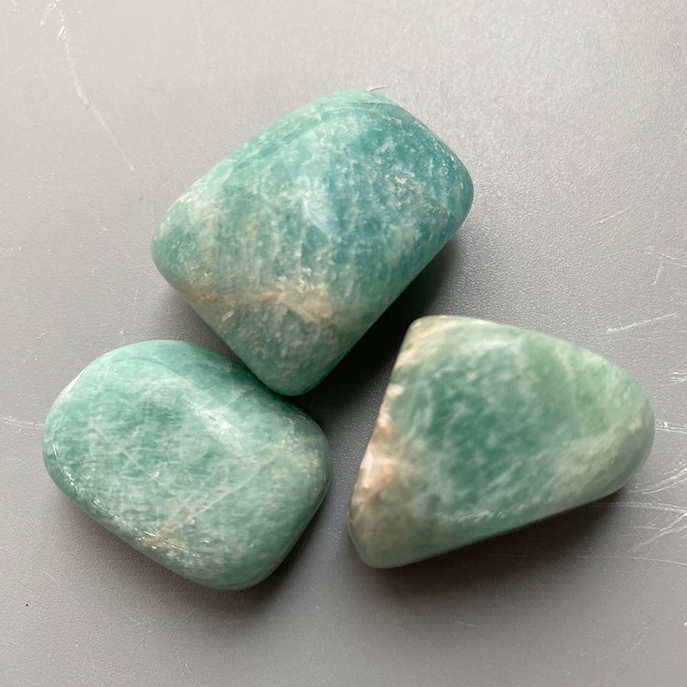 Amazonite Tumbled Stone – Tranquility & Truth – Green-Blue Crystal