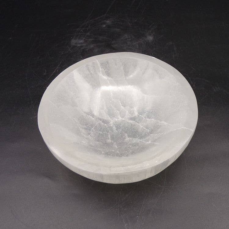 Selenite Carved Bowl – 10cm Polished Crystal