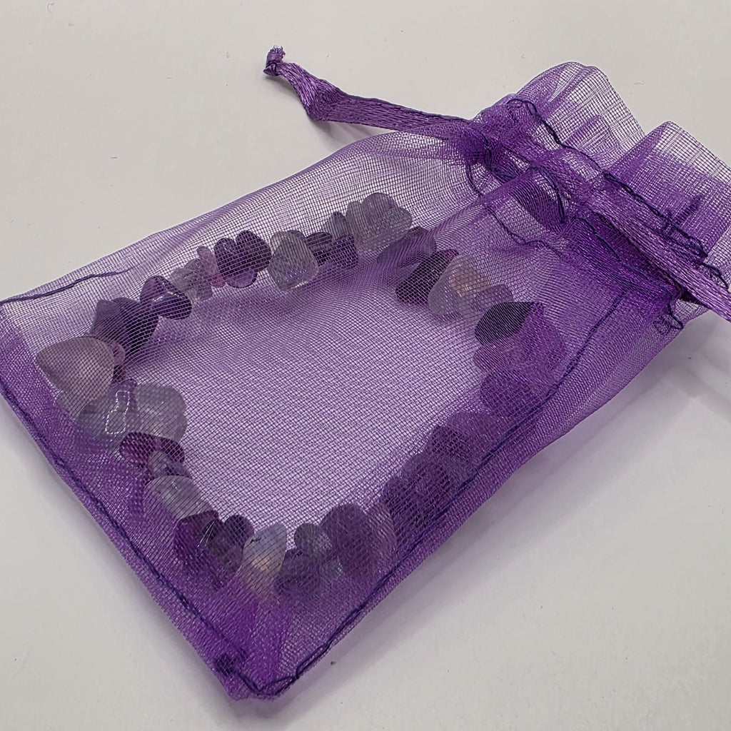 Fluorite chip bracelet in organza gift bag – ready for gifting or personal use
