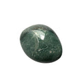 Moss agate tumbled stone on white background – natural green crystal with moss-like inclusions for growth and abundance