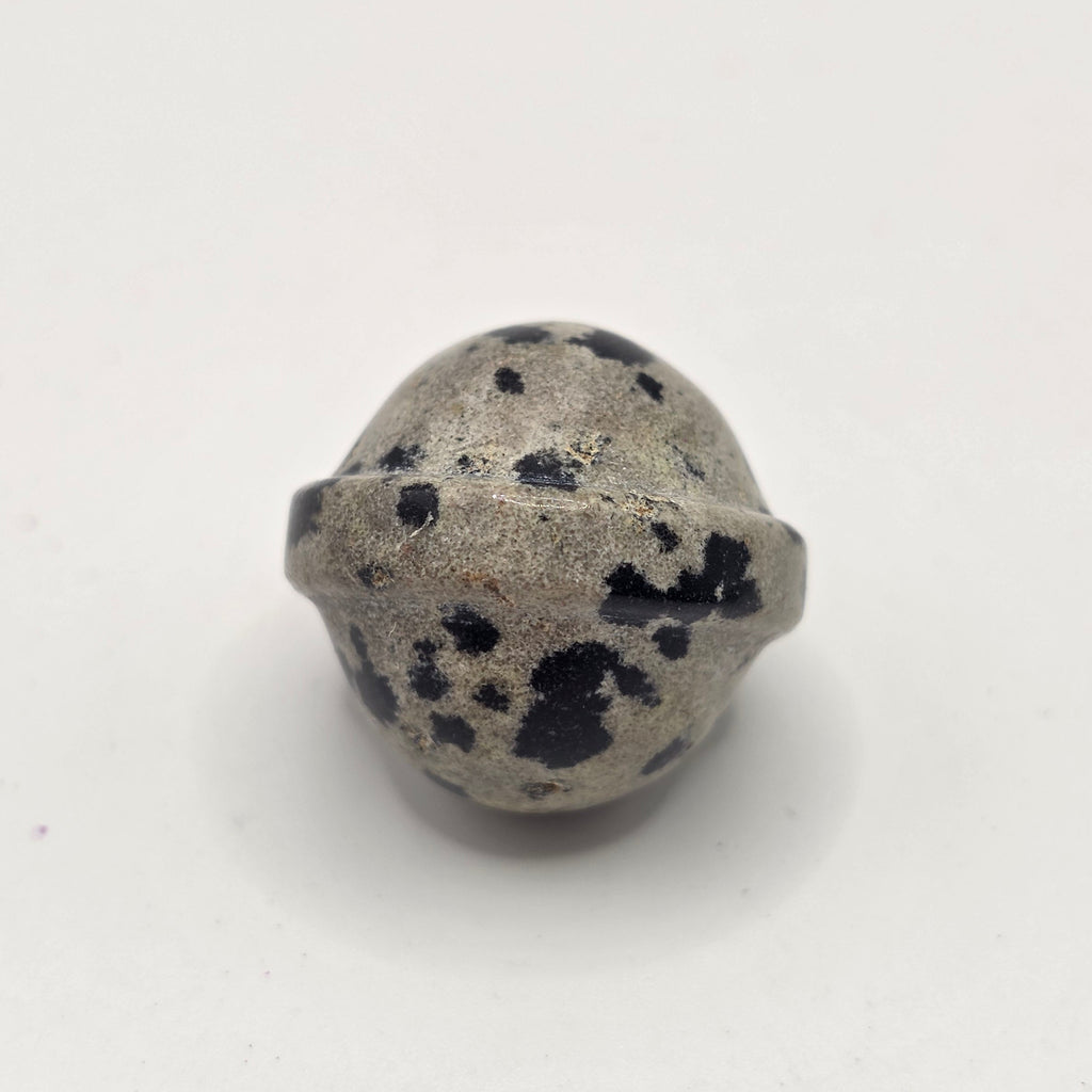 Planet gemstone 2cm crystal sphere on white background – small polished natural stone ball mystery assortment