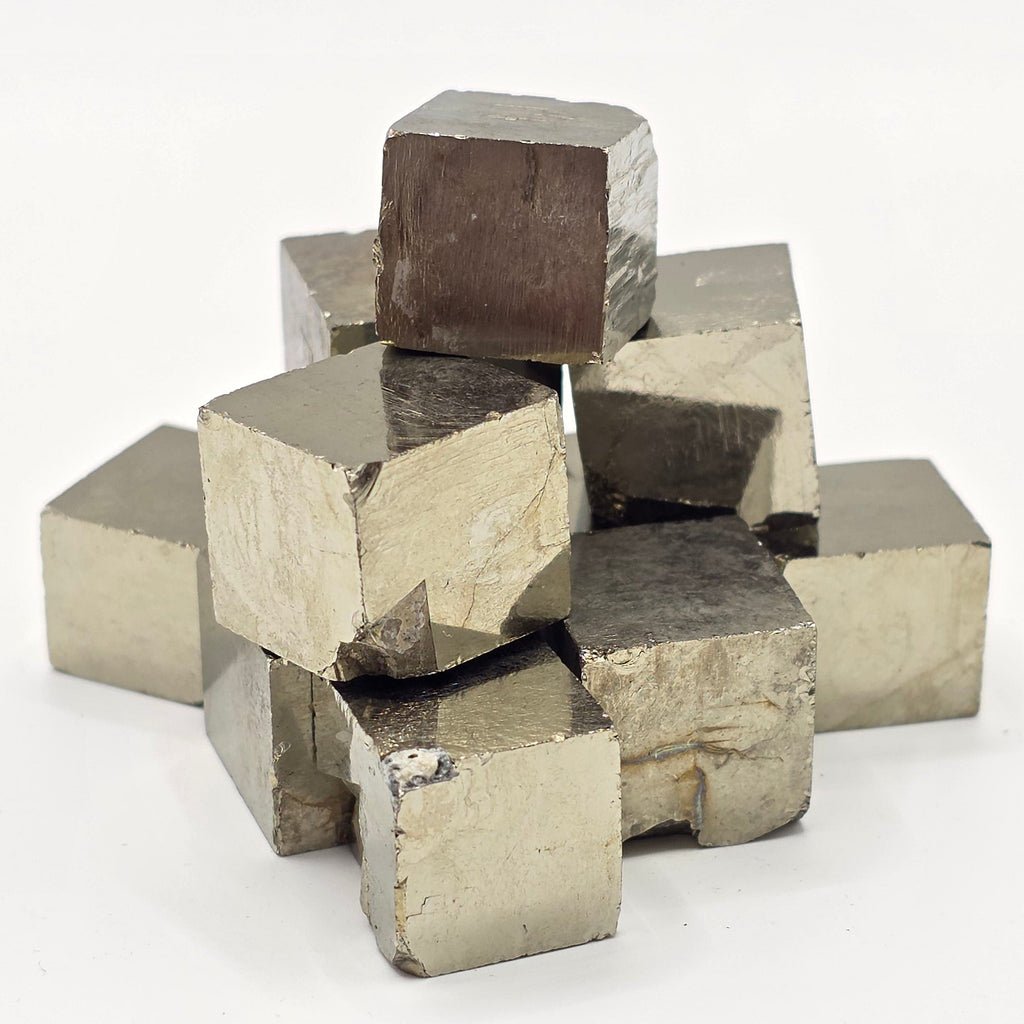 Stack of iron pyrite crystals from Spain for abundance and manifestation