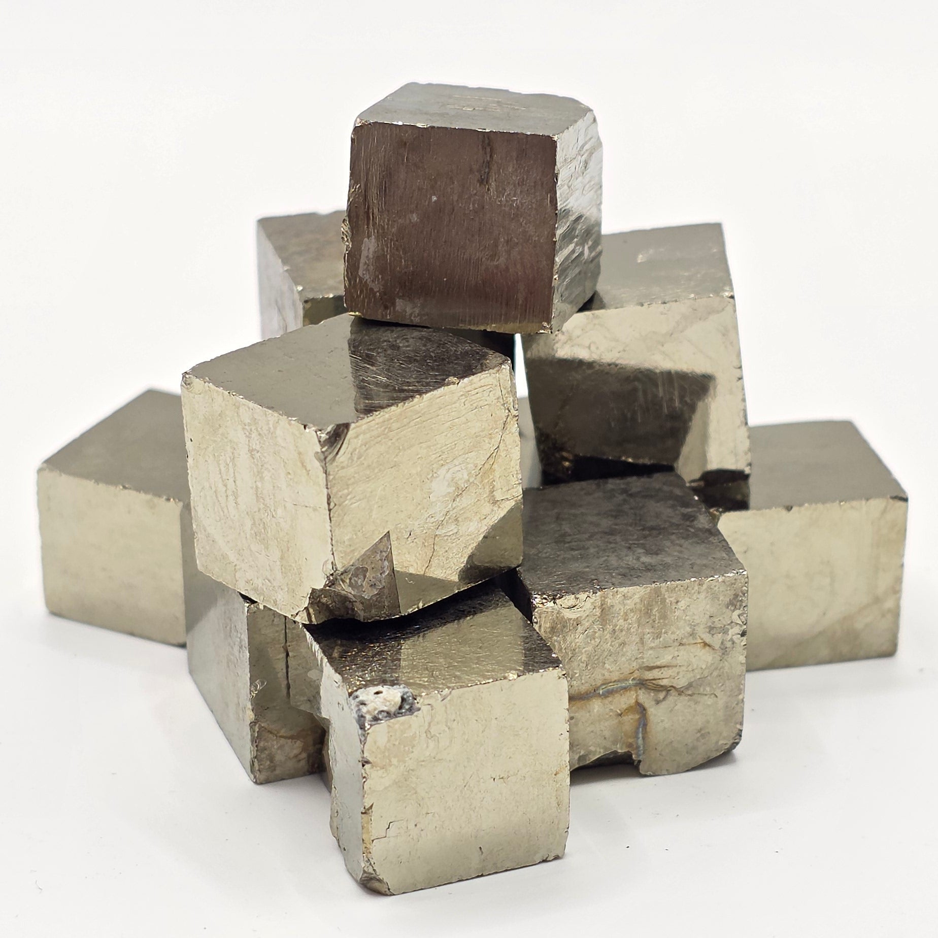 Stack of iron pyrite crystals from Spain for abundance and manifestation