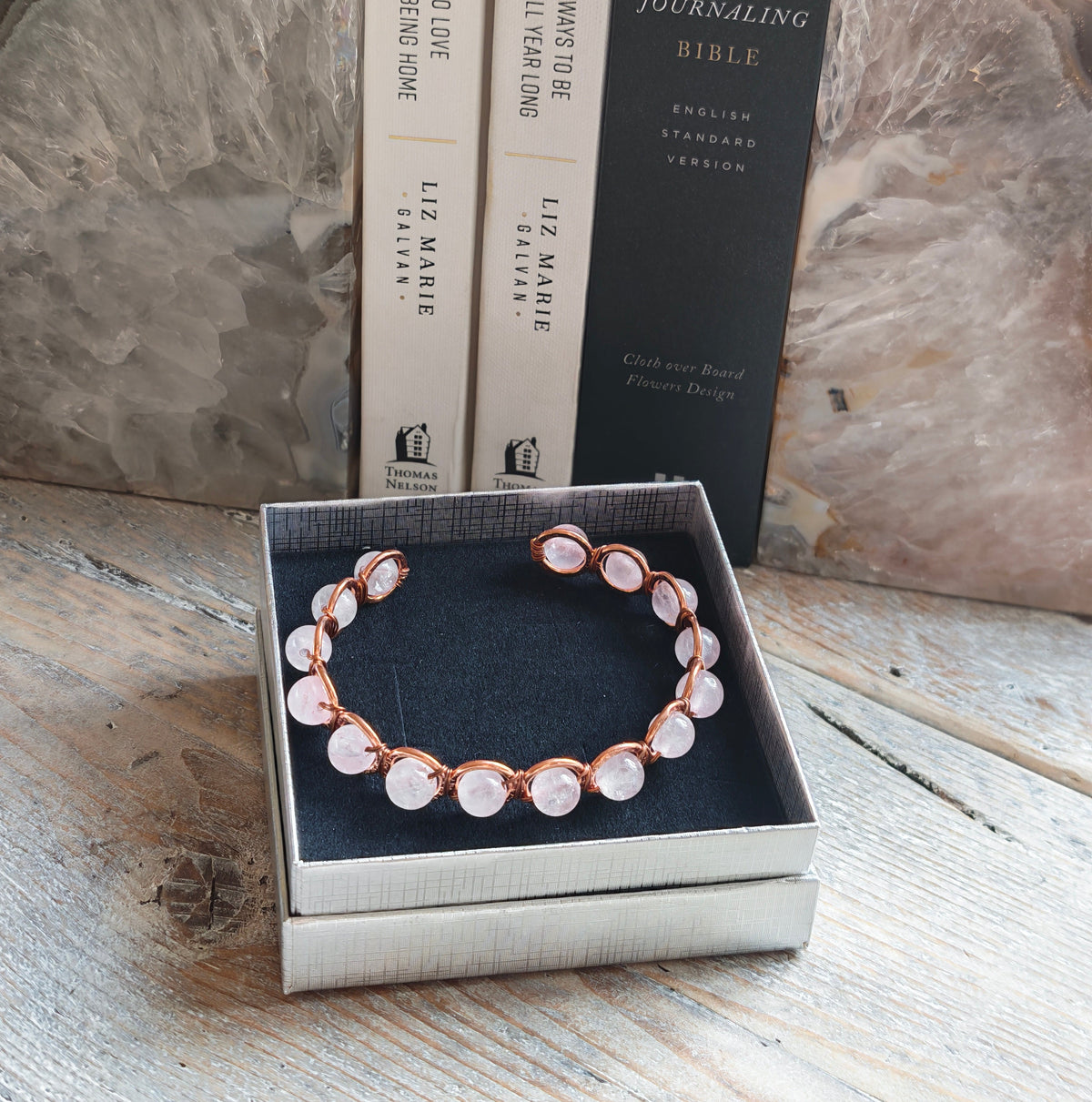 Copper & Rose Quartz Bracelet for Love
