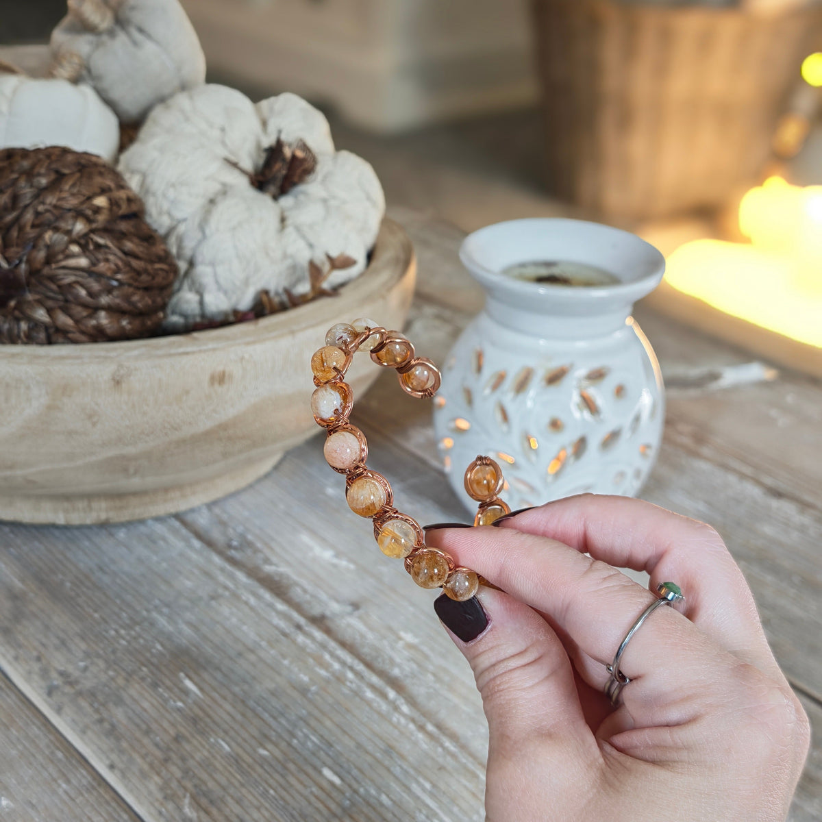 Copper & Natural Citrine Bracelet for Abundance