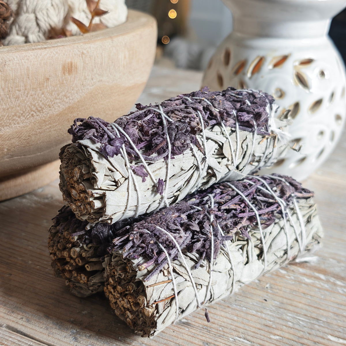 Lavender & White Sage Smudge Sticks – Calm & Cleansing