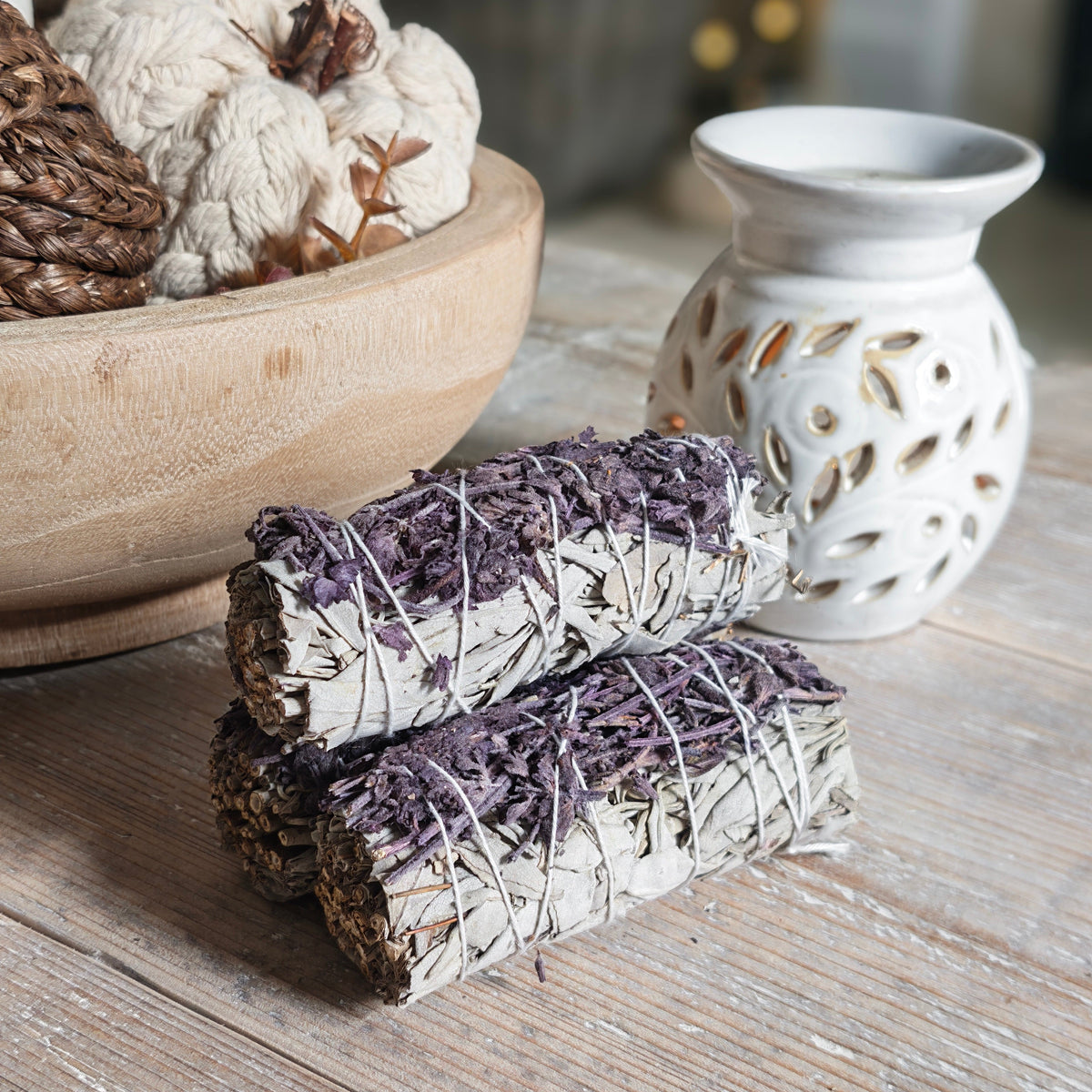 Lavender & White Sage Smudge Sticks – Calm & Cleansing