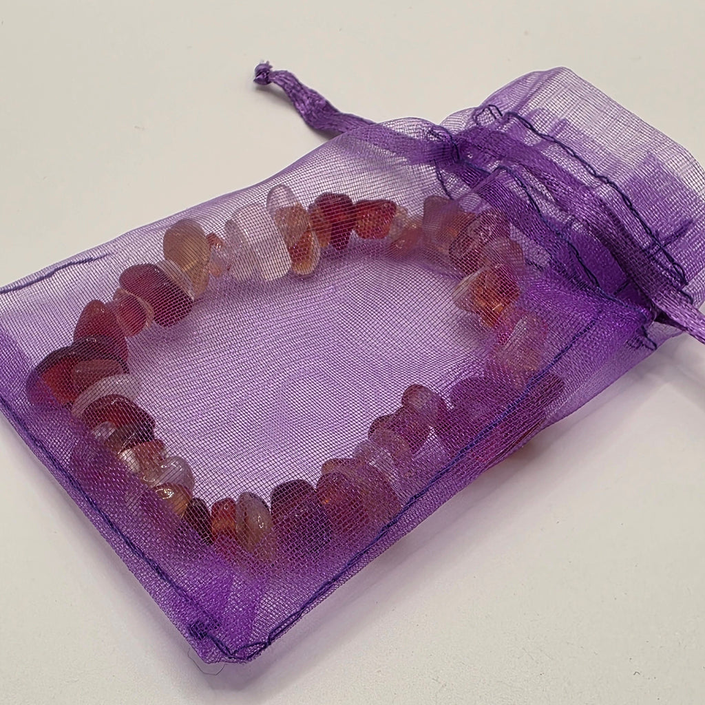Carnelian Chip Bracelet – Double Strung – Creativity & Confidence – Crystal Healing on the Go