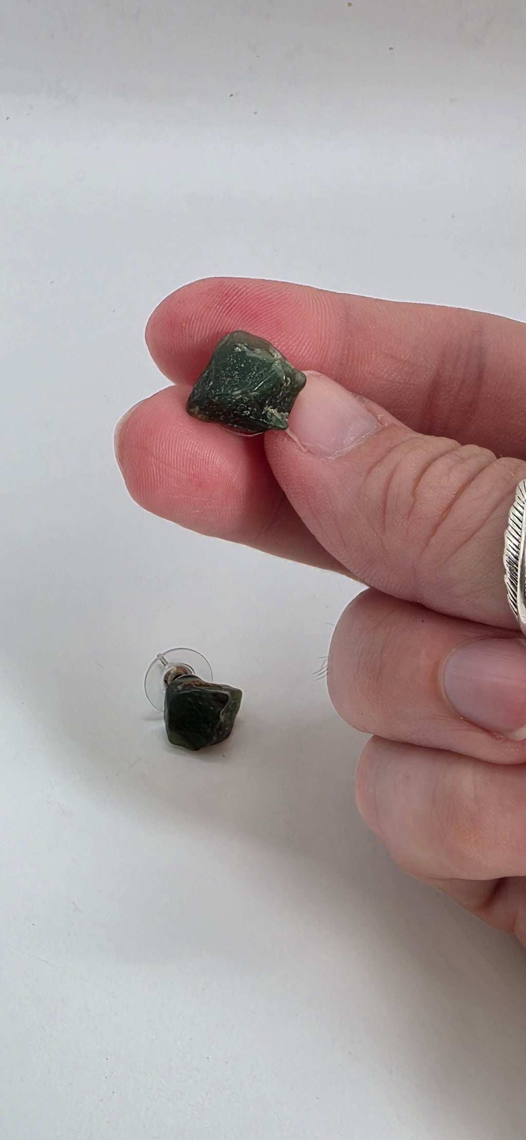 Gemstone Chip Stud Earrings – 1cm – Natural Gemstone – Silver Plated – Choose Your Stone