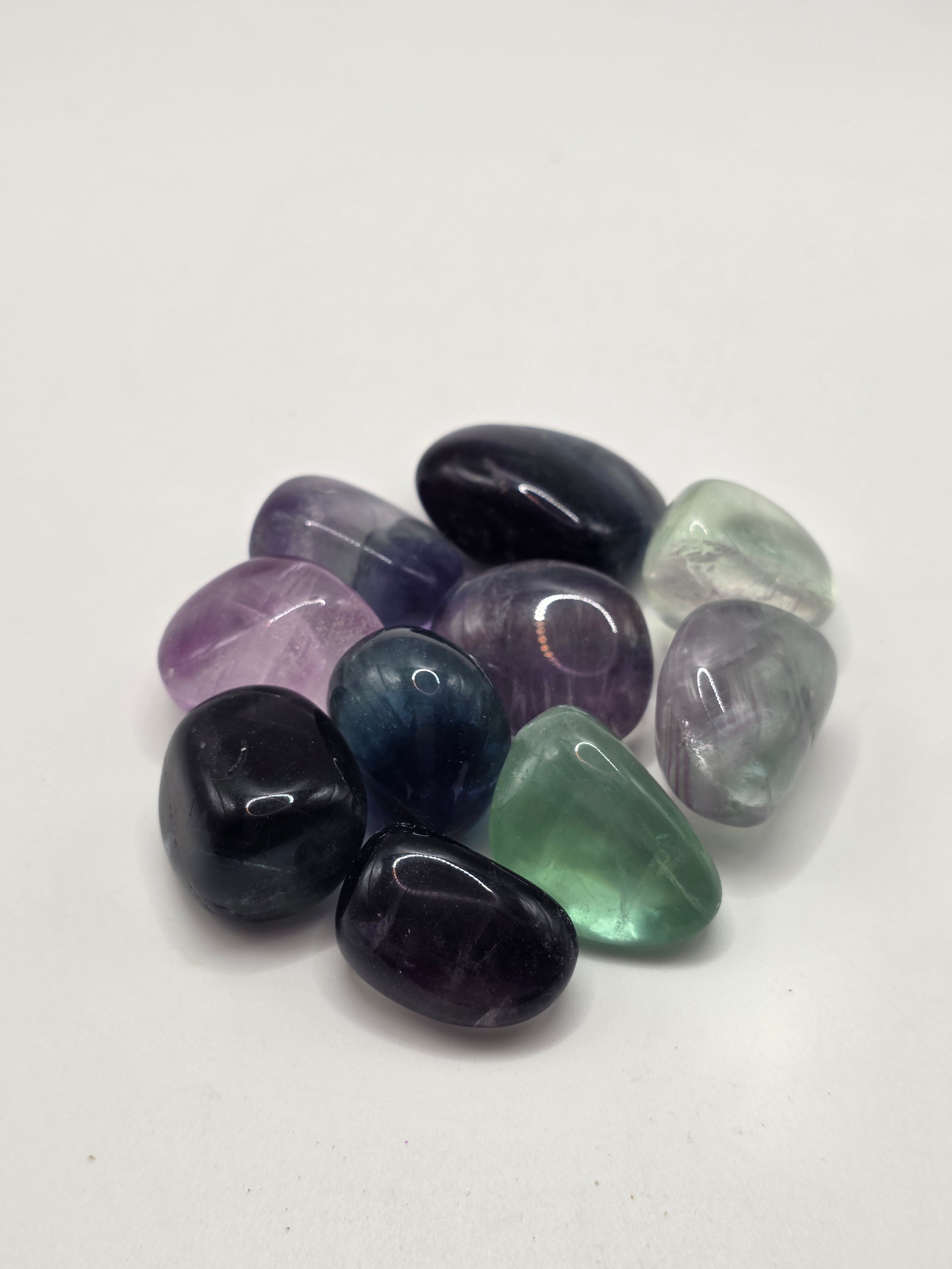 Rainbow Fluorite Tumbled Stone – 2-3cm – Translucent Natural Crystal – Focus & Clarity