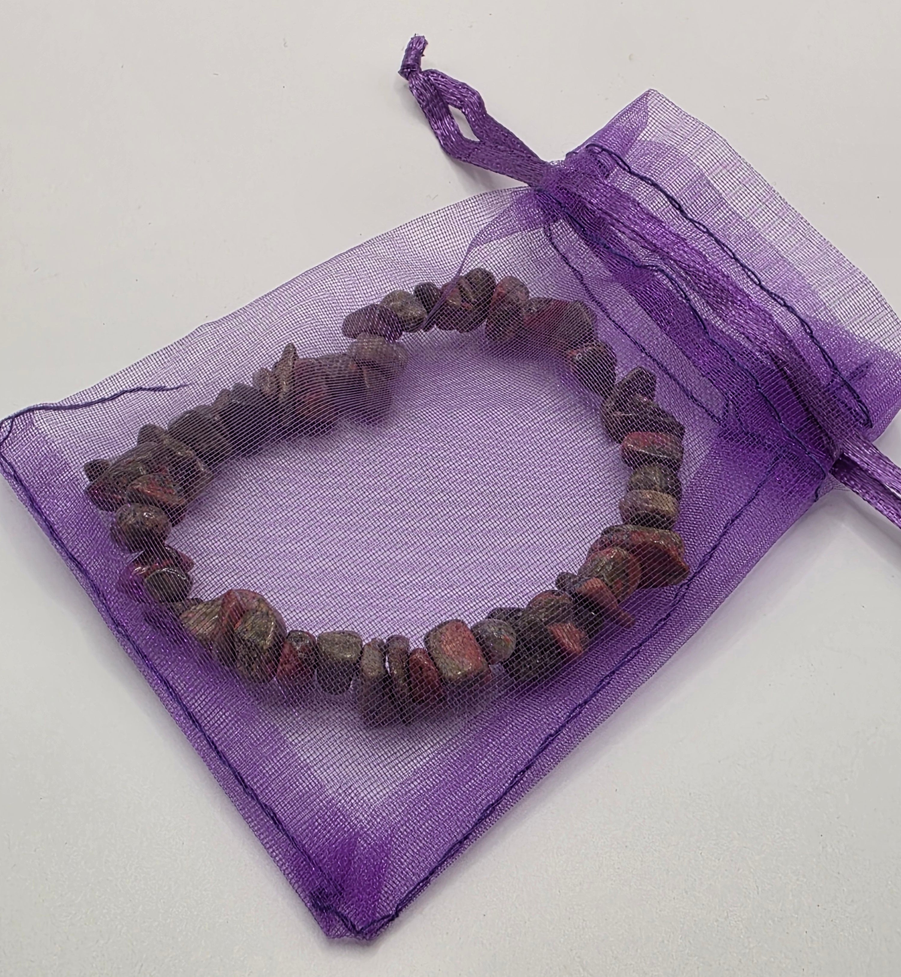 Unakite Chip Bracelet – Double Strung – Emotional Balance & Heart Healing – Crystal Healing on the Go