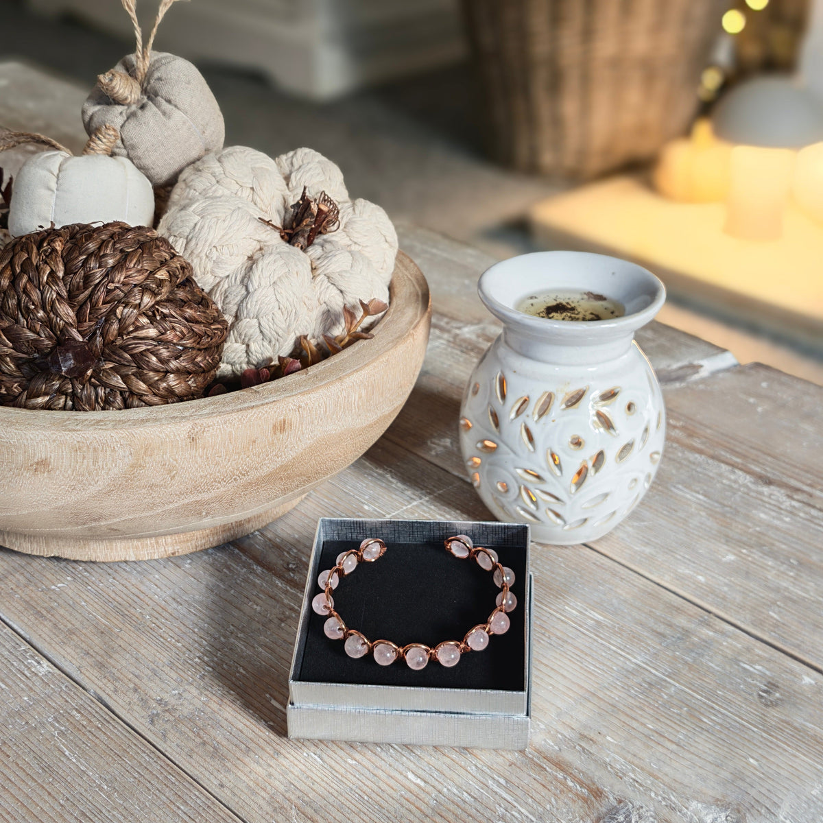 Copper & Rose Quartz Bracelet for Love