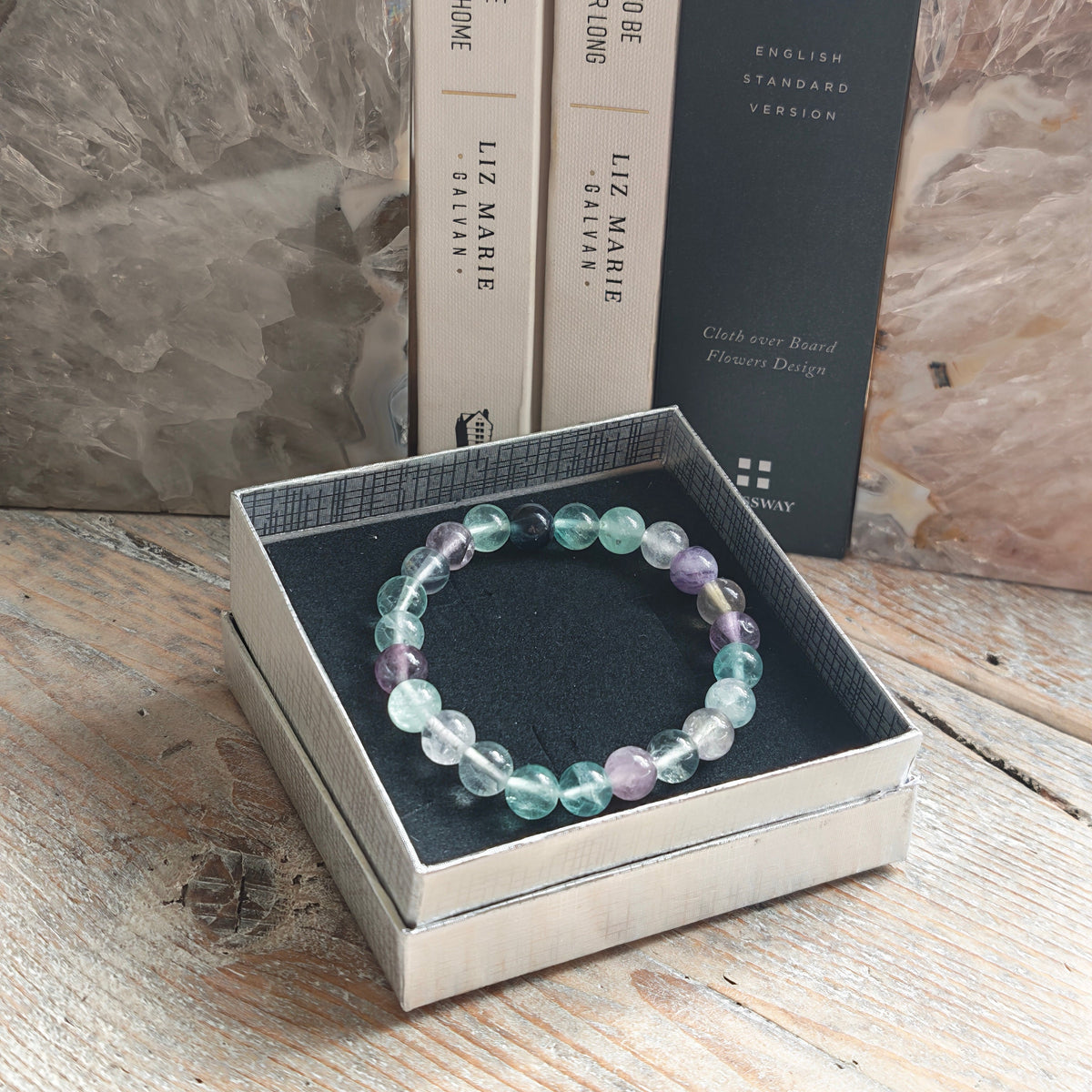 Fluorite Crystal Bracelet – 8mm Healing Gemstone