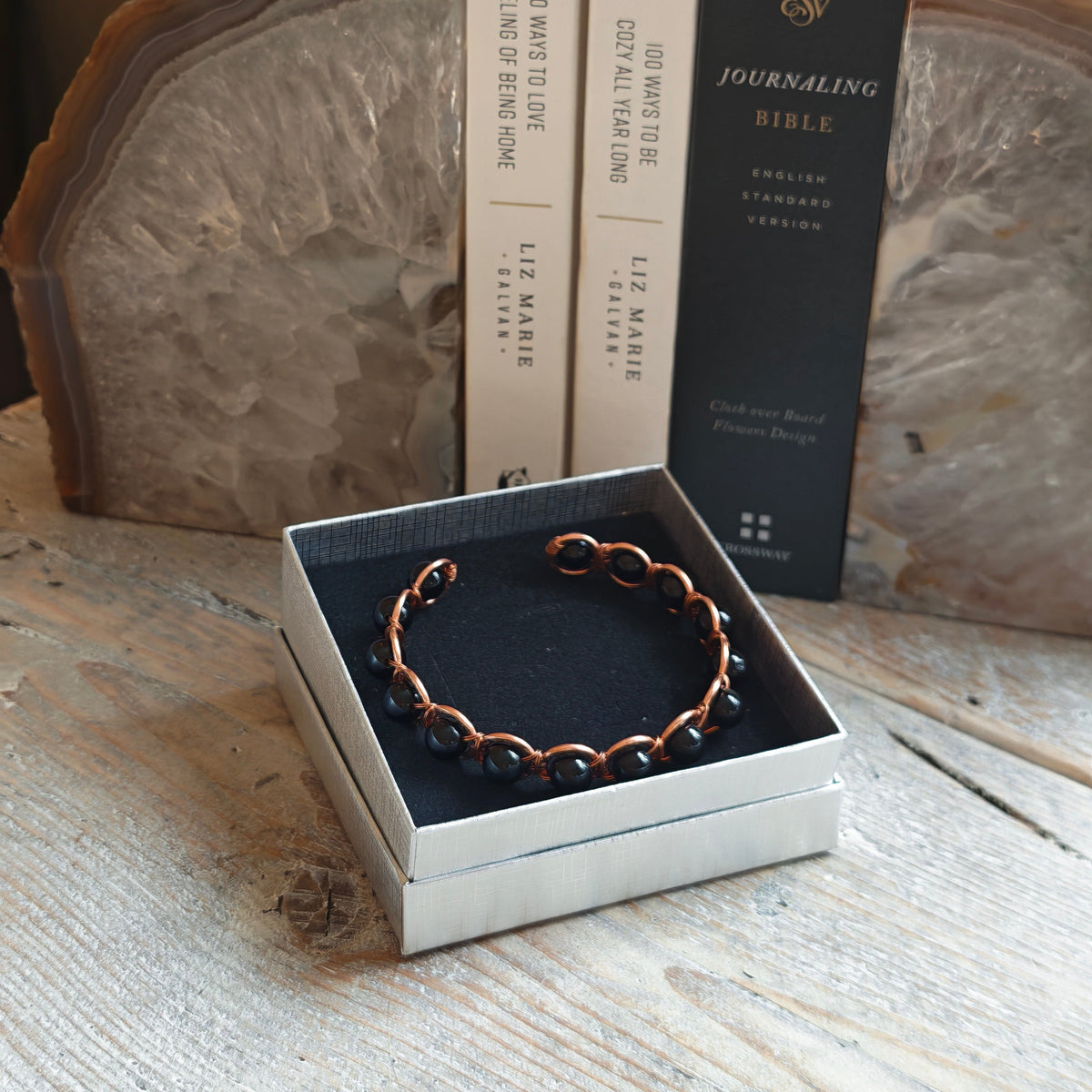 Copper & Black Obsidian Bracelet for Grounding | Inner Peace
