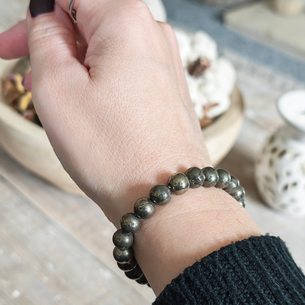 Pyrite Bracelet A+ 8mm for Abundance & Success