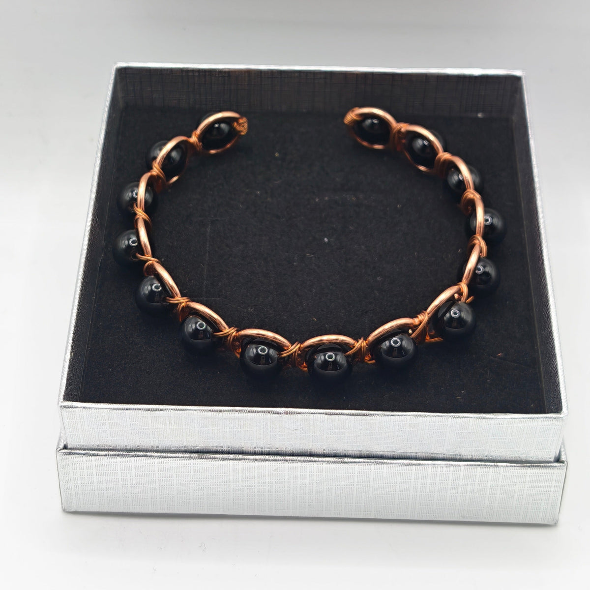 Copper & Black Obsidian Bracelet for Grounding | Inner Peace