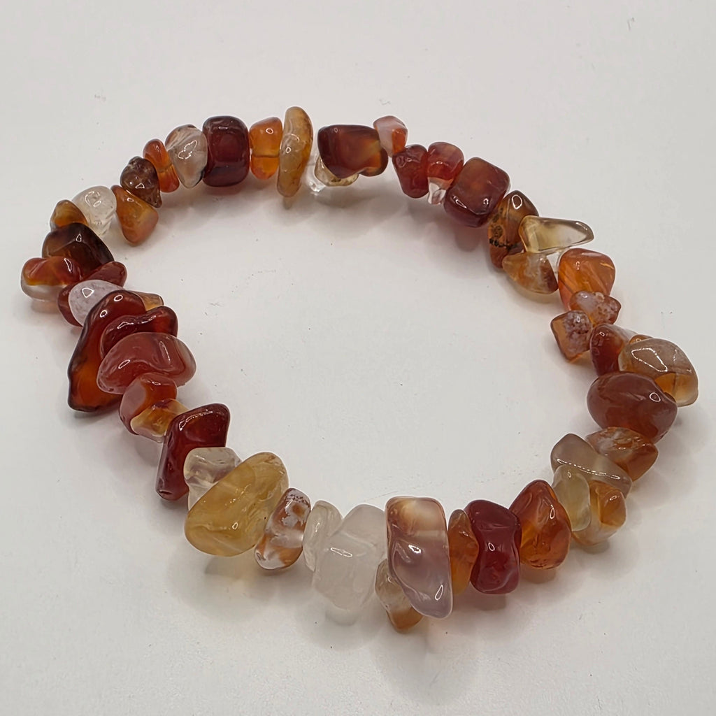 Carnelian Chip Bracelet – Double Strung – Creativity & Confidence – Crystal Healing on the Go