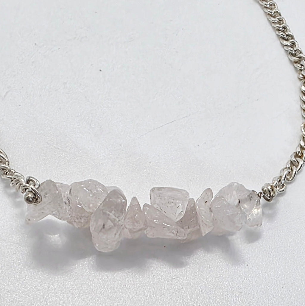 Silver Chain Chip Bracelet – Natural Gemstone Chip Bracelet – Choose Your Stone
