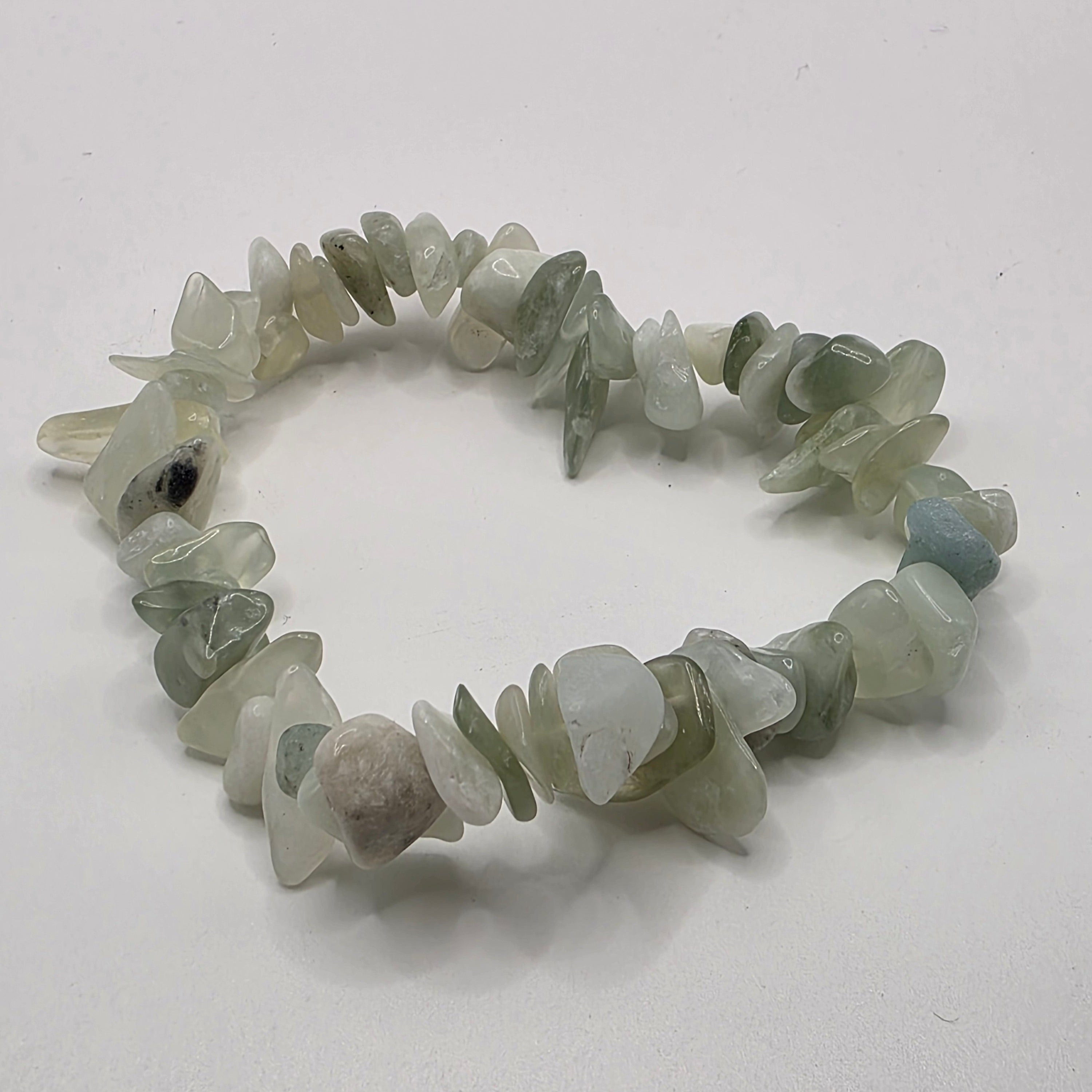 Jade Chip Bracelet – Double Strung – Good Luck & Harmony – Crystal Healing on the Go