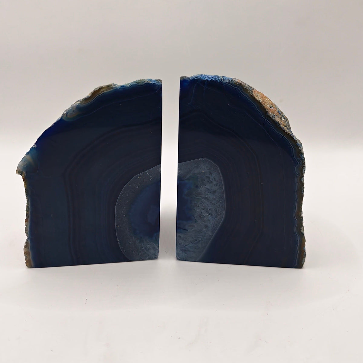 Deep Blue Agate Bookends – 1.4kg