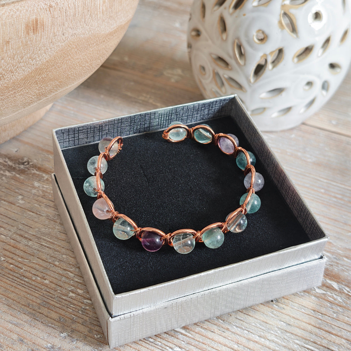 Copper & Fluorite Bracelet for Focus & Clarity