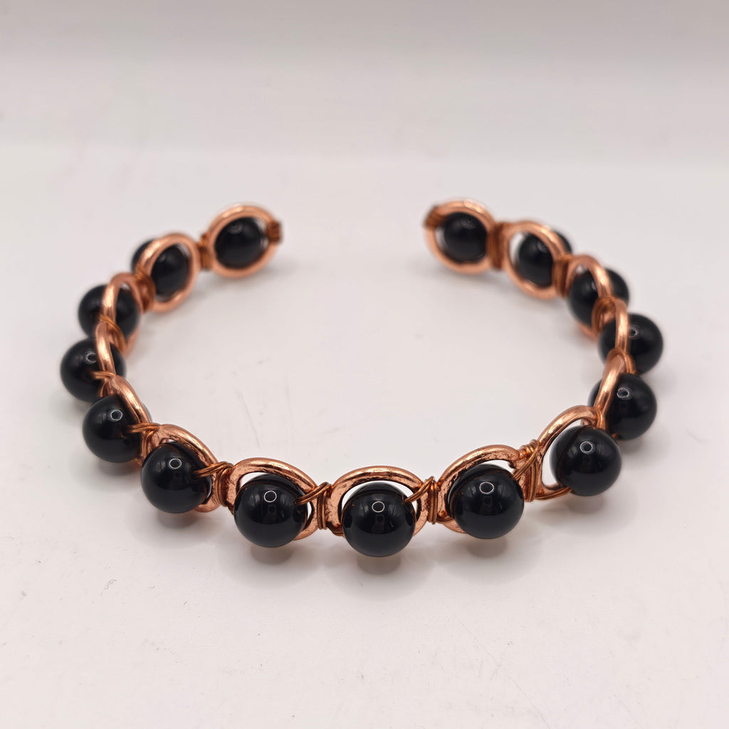Copper & Black Obsidian Bracelet for Grounding | Inner Peace
