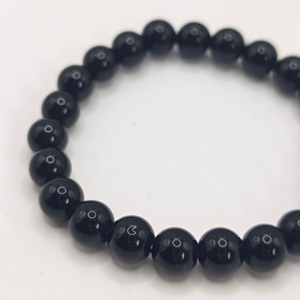 Black Obsidian Beaded Bracelet A+ 8mm – Grounding & Protection