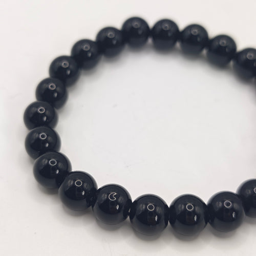 Black Obsidian Beaded Bracelet A+ 8mm – Grounding & Protection