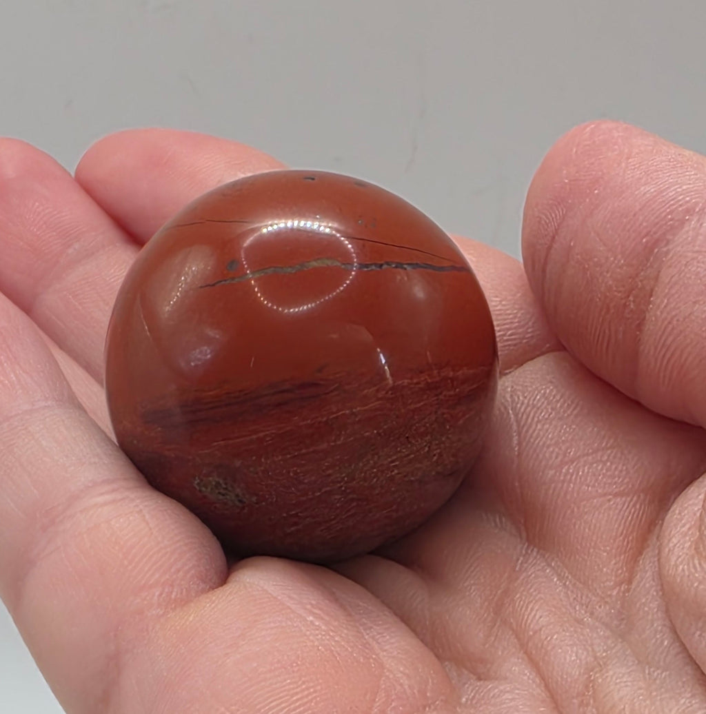 Red Jasper Crystal Sphere – 35mm – Polished – Grounding & Vitality