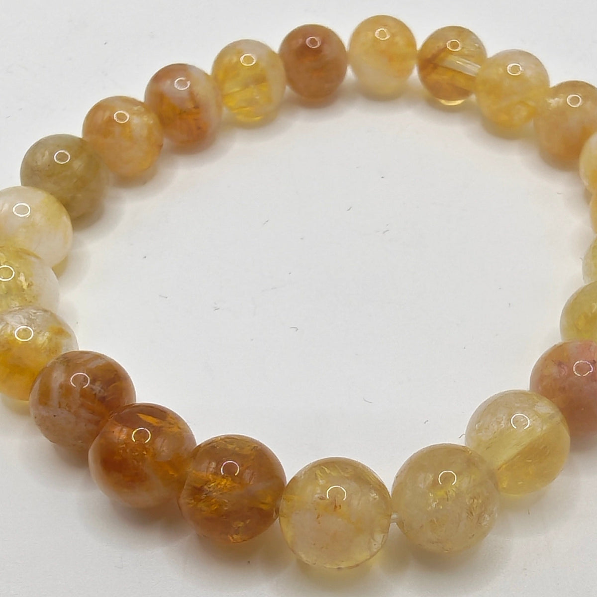close up of a premium a grade citrine bracelt, 