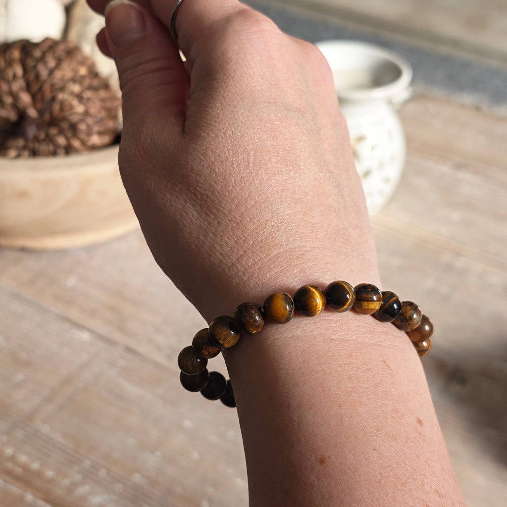 Tiger Eye Beaded Bracelet A+ 8mm for Confidence