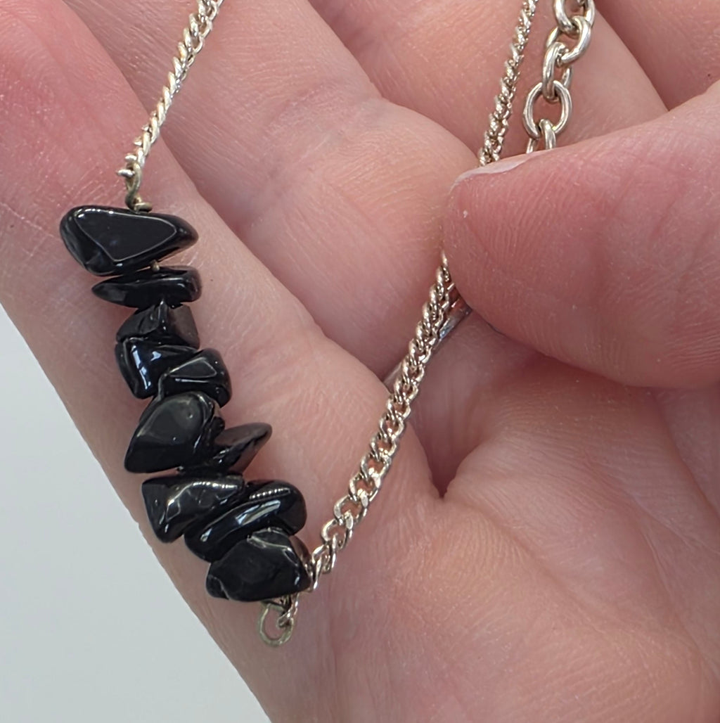 Silver Chain Chip Bracelet – Natural Gemstone Chip Bracelet – Choose Your Stone