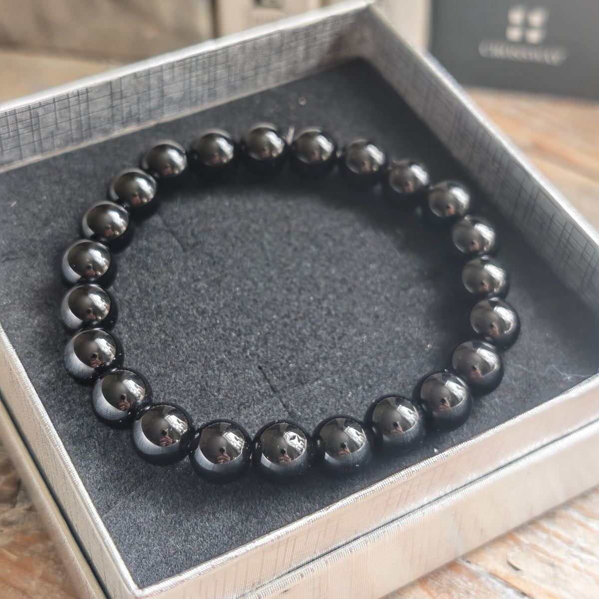 Black Obsidian Beaded Bracelet A+ 8mm – Grounding & Protection