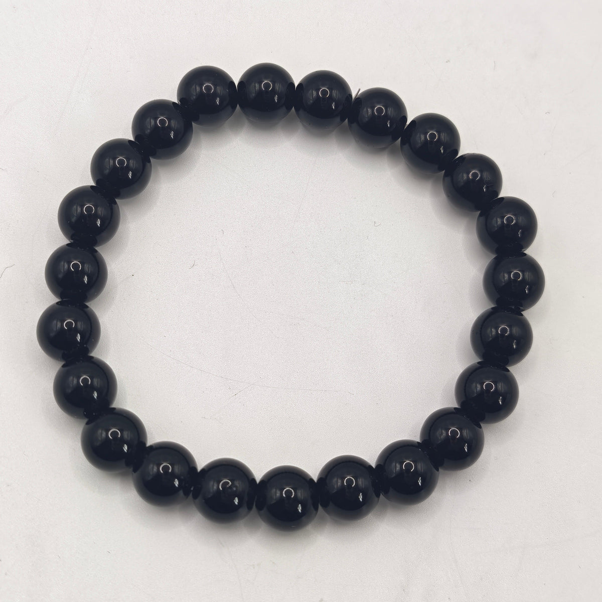 Black Obsidian Beaded Bracelet A+ 8mm – Grounding & Protection