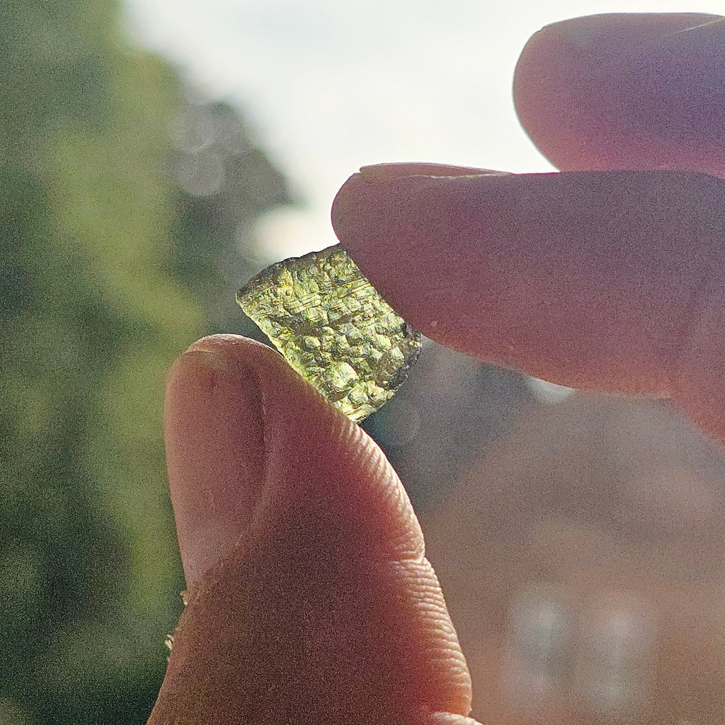 Genuine Moldavite Raw Chip – Transformation & High Vibration 0.8-0.9G