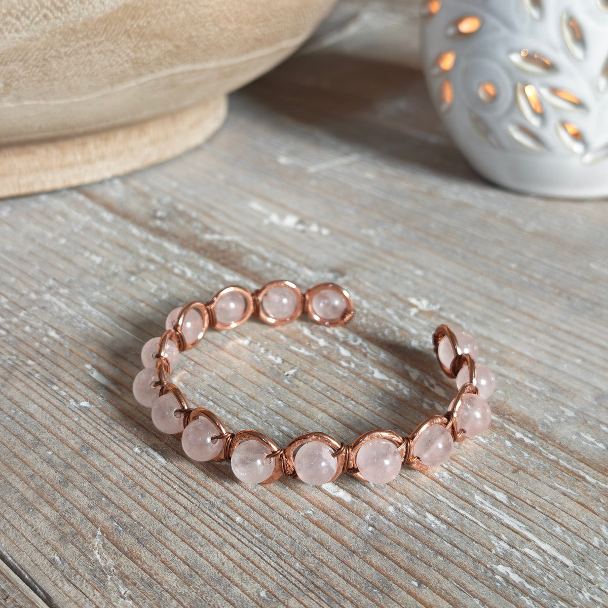 Copper & Rose Quartz Bracelet for Love