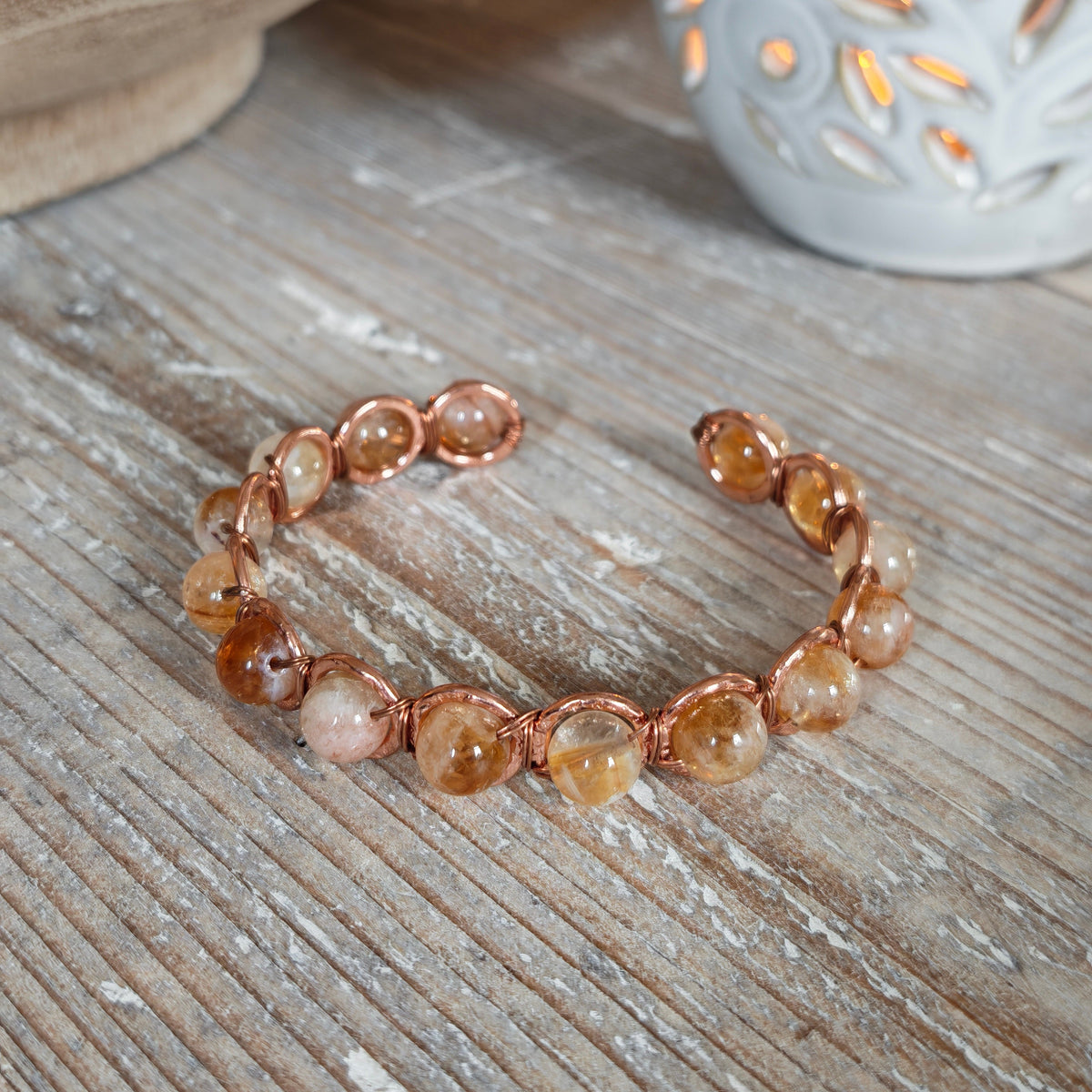 Copper & Natural Citrine Bracelet for Abundance