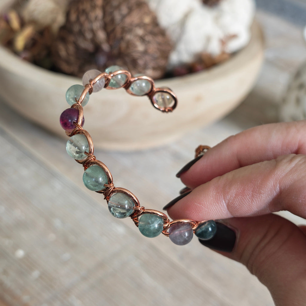 Copper & Fluorite Bracelet for Focus & Clarity