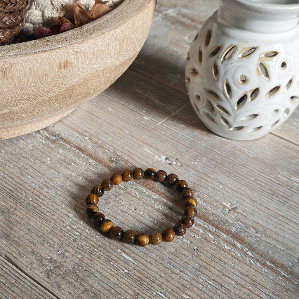 Tiger Eye Beaded Bracelet A+ 8mm for Confidence