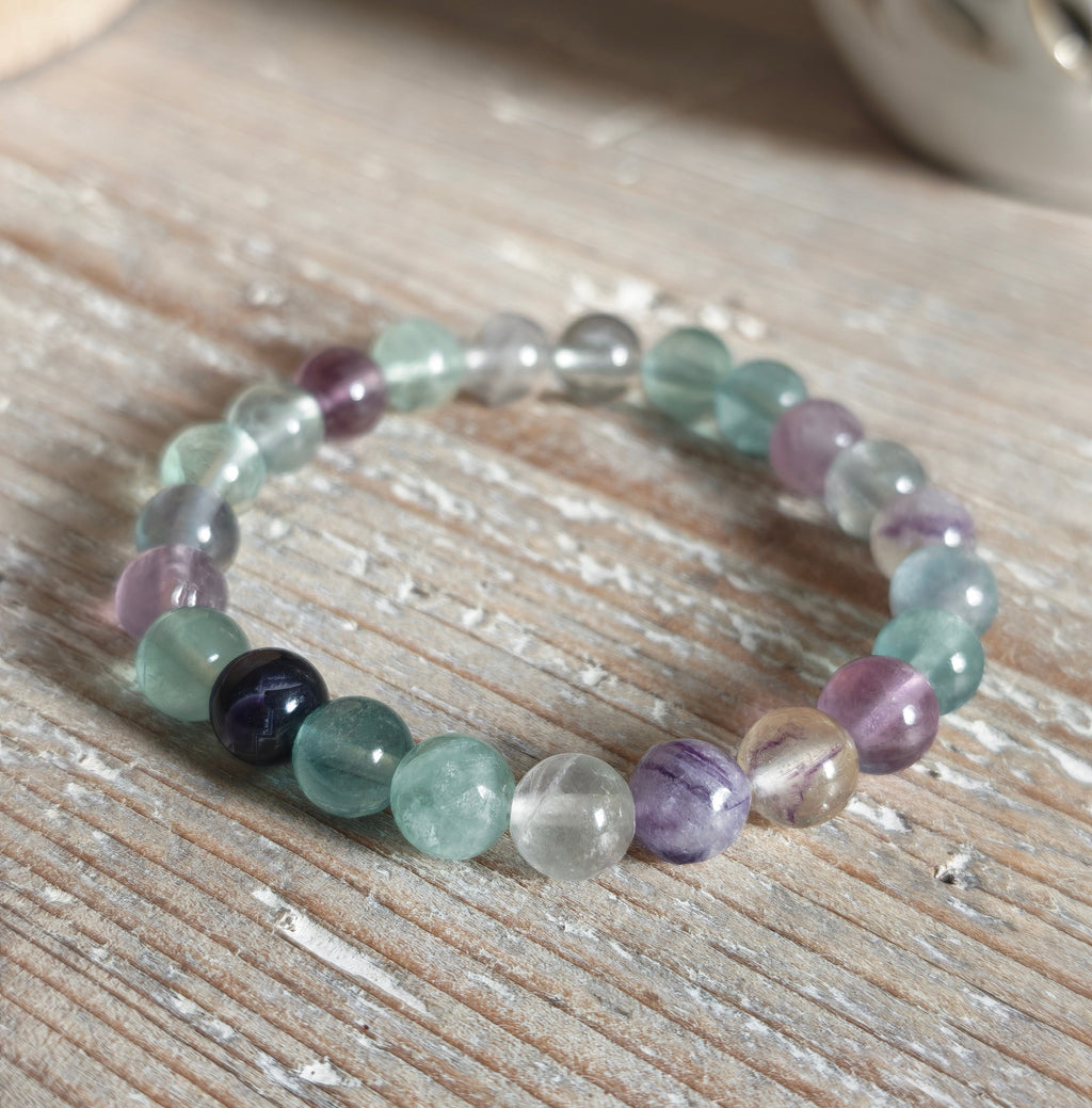 Fluorite Crystal Bracelet – 8mm Healing Gemstone