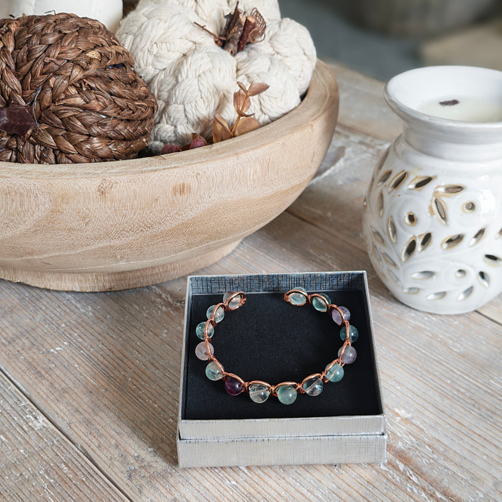 Copper & Fluorite Bracelet for Focus & Clarity