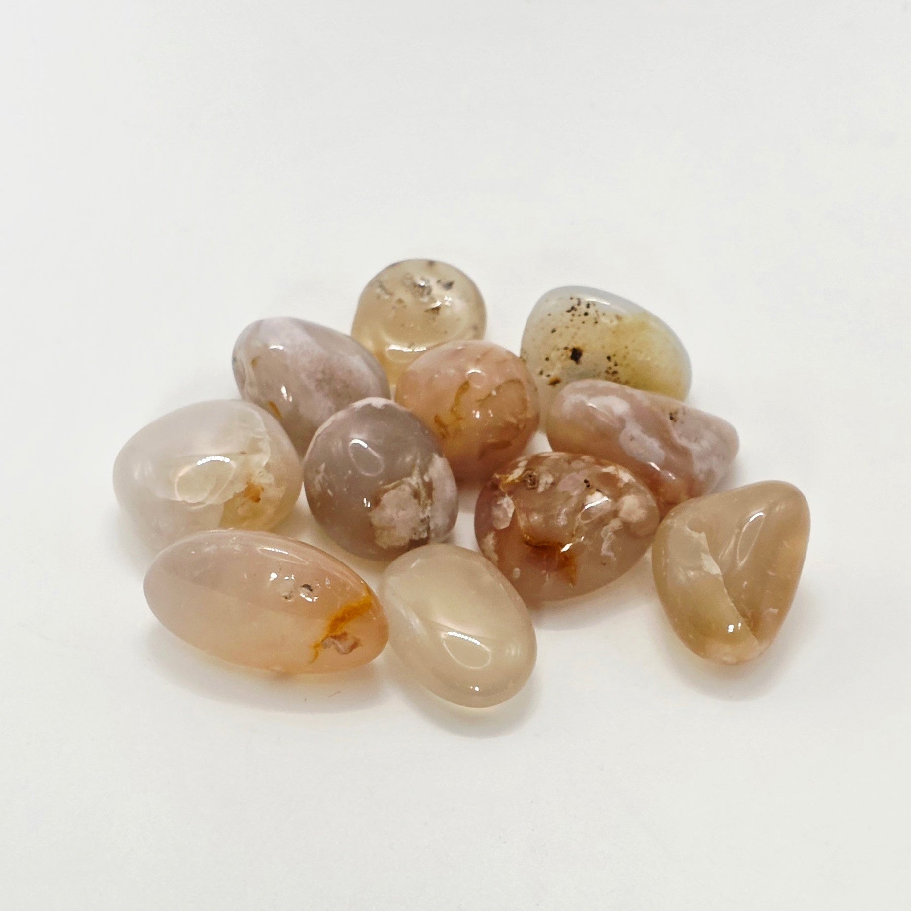 Flower Agate Tumbled Stone – Growth & Potential – Natural Crystal with Flower Inclusions