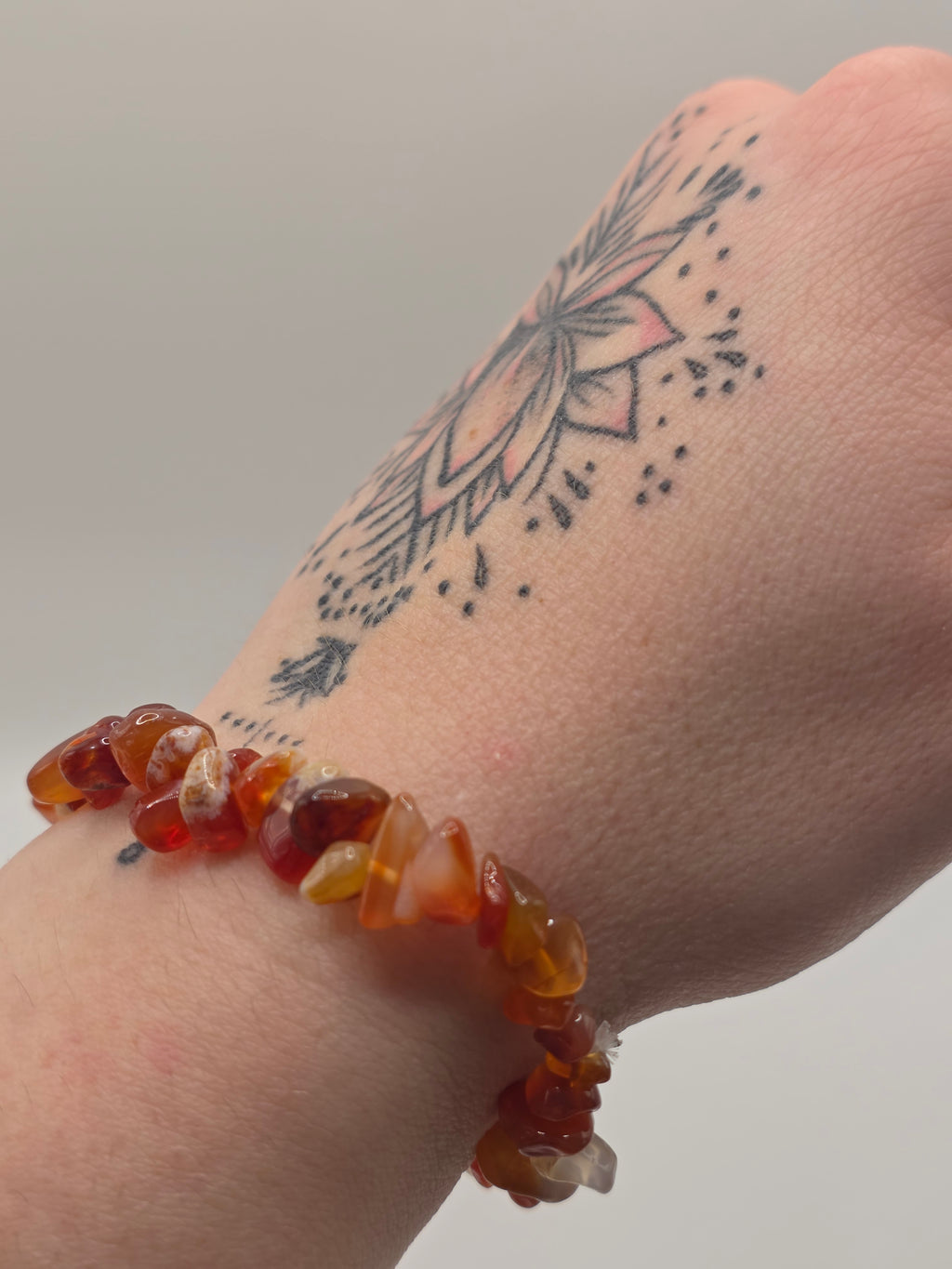 Carnelian Chip Bracelet – Double Strung – Creativity & Confidence – Crystal Healing on the Go